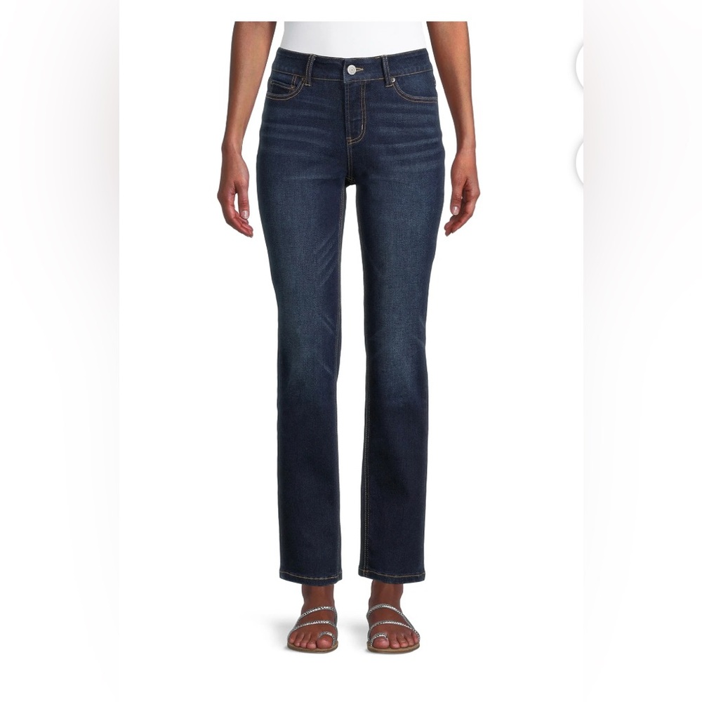 Time and Tru Women’s Mid Rise Straight Jeans, 29" Inseam, size 12 - Picture 2 of 9